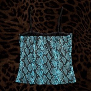 Vintage Y2K Rave City Snakeskin Print Cami Top